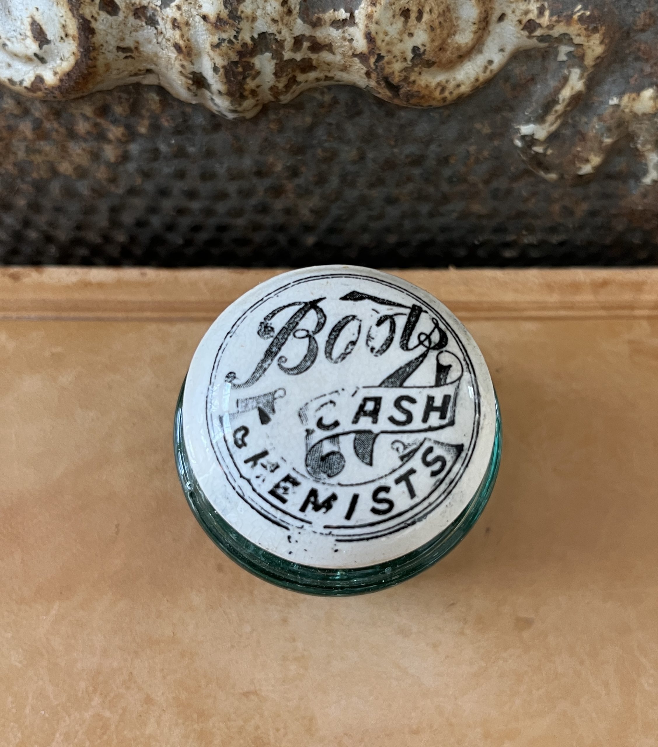 Antique Boots Cash Chemists Pot – Miniature English Advertising w